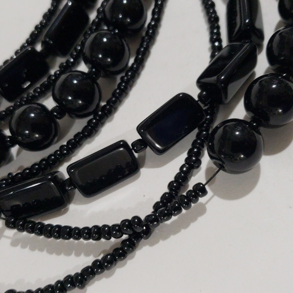 Chico's Layered Black Beaded Necklace – Multi-Strand Statement Jewelry for Women - Picture 5 of 10